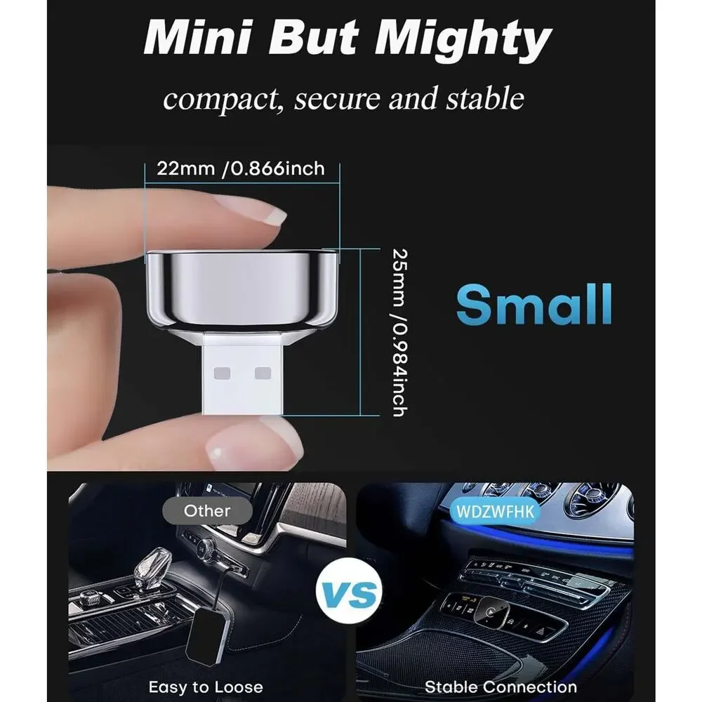 New Wireless CarPlay Adapter & Android Auto Dongle, Fast Auto-Connect, Compact